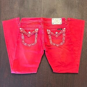 Miss Me Red Skinny Jeans Size 29
